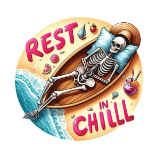 "Rest in Chill" Funny Skeleton T-Shirt