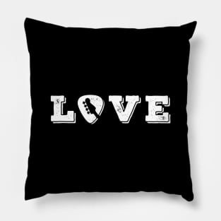 Love Bass Guitar Pick Dark Theme Pillow