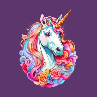 Rainbow Dream Unicorn Floral T-Shirt