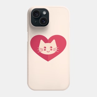 Cat shape in my heart Phone Case