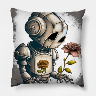 red roses and robots Pillow