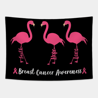 Breast cancer awareness pink flamingo Tapestry