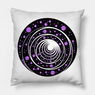 Purples bubbles abstraction. Round digital drawing Pillow