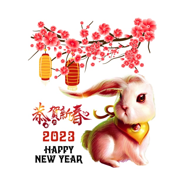 Year Of The Rabbit 2023 Happy Lunar New Year Chinese Zodiac by MooneyEscobarnnzhb