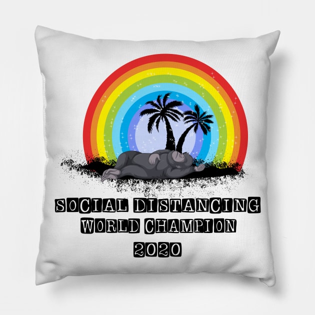 Social Distancing World Champion Pillow by ARRIGO