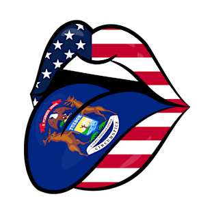 Michigan American Flag Mouth T-Shirt