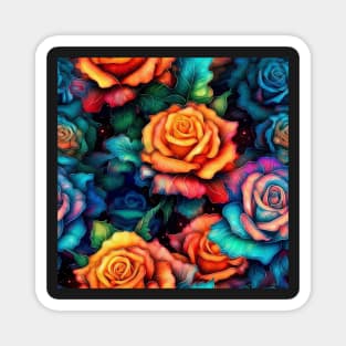 Radiant Rose Seamless Floral Pattern Magnet