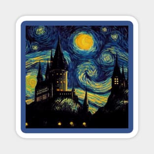 Starry Night Wizarding School Van Gogh Magnet