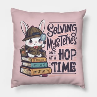 Solving Mysteries One Hop at a Time Cute Bunny Pillow