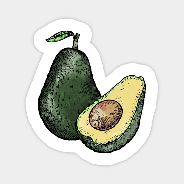 Avocado illustration Magnet by Highdown73