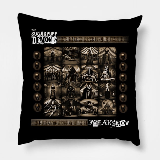 Freak Show Pillow by The Sugar puff Demons