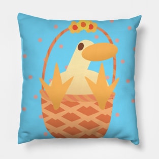 Cute little Duck on his basket Pillow