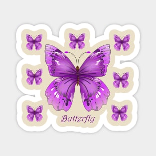 Purple Lavender Butterfly butterflies Magnet