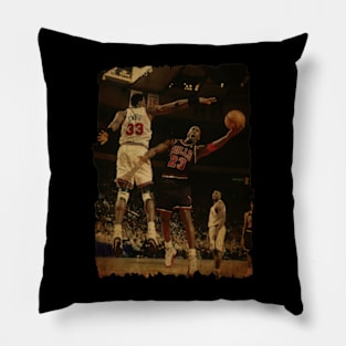 MJ #23 vs Patrick Ewing #33 Vintage Pillow