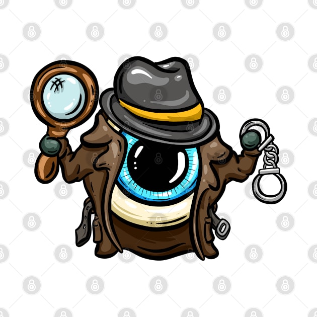 Eyeball Detective Blue Columbo Tattoo Cartoon Style Eye by Squeeb Creative