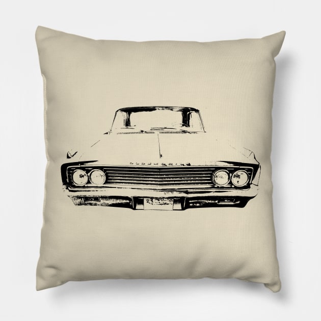 Oldsmobile Dynamic 88 1960s American classic car monoblock black Pillow by soitwouldseem