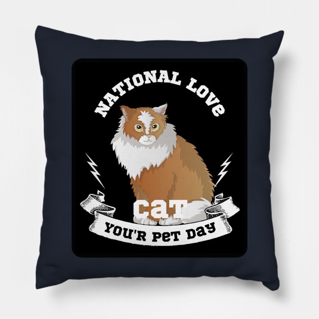 Cat the love in my life Pillow by AchioSHan