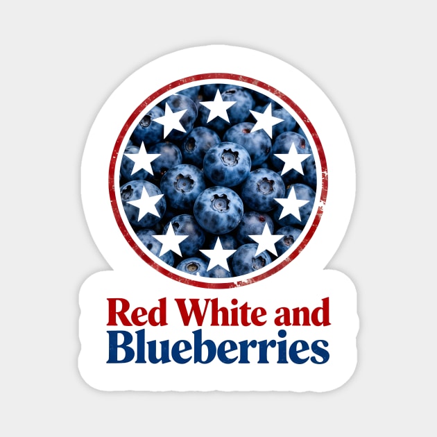 Red White and Blueberries Patriotic USA Flag Magnet by ArtistTee ⭐⭐⭐⭐⭐