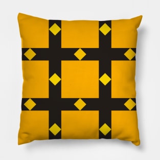 eerie black and ucla gold colors retro geometric pattern Pillow
