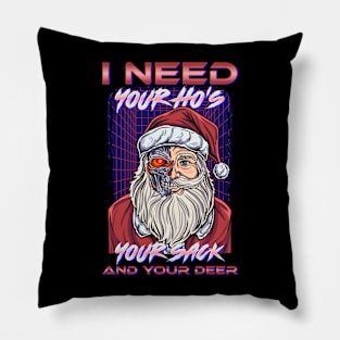 90s Retro Ugly Christmas Men Women Funny Christmas Santa Pillow