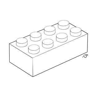 Minimal Brick Line Drawing T-Shirt