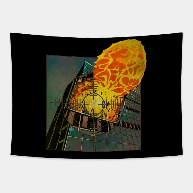 The Exploding Building Tapestry by Hirasaki Store