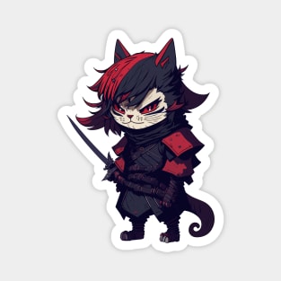 Samurai Cat, Samurai Warrior Magnet