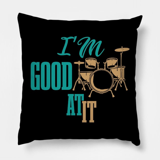 Playing Drums Is Life The Rest Is Just Details, Dibs On The Drummer, Drum Line, Musician Music Drummer Player Gift Pillow by EleganceSpace