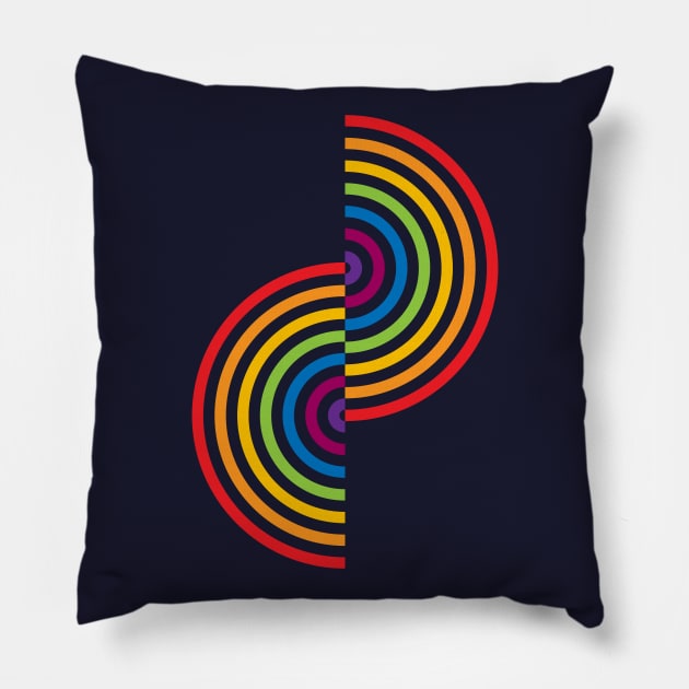 Groovy Waves  - Neon Rainbow Pillow by VrijFormaat