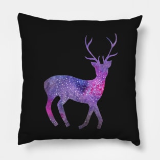 Watercolor galaxy deer Pillow