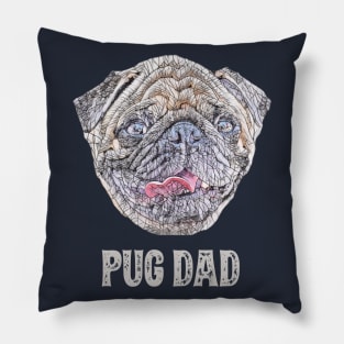 Pug Dad Father's Day Gift Pillow