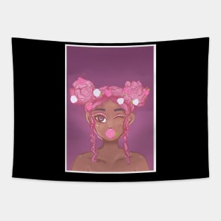 Pink flower girl Tapestry