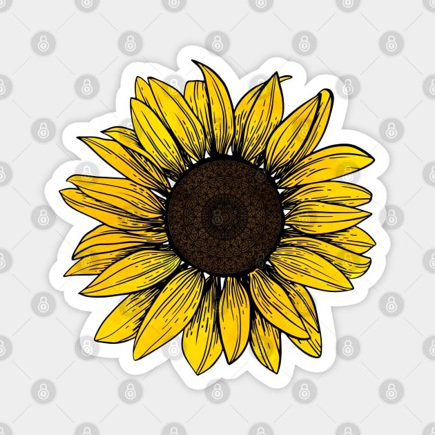 Sunflower Mandala Magnet by iconicole