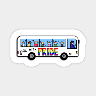 Gay rainbow lgbtq rights freedom bus Magnet