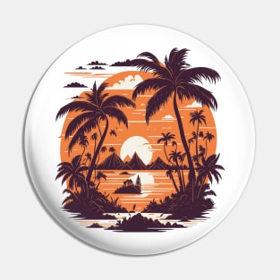 Sunset in the Tropics T-shirt Pin