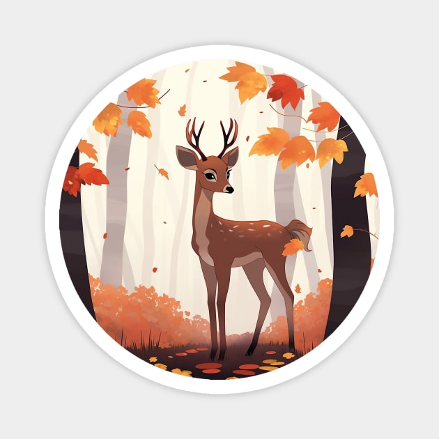 Autumn Deer Magnet by FantasyGlitter