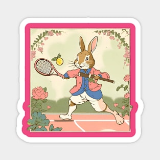 Funny Tennis Player of Rabbit Bunny and Tennis Ball Lover Magnet