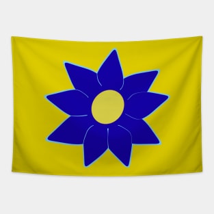 Blue clematis flower Tapestry