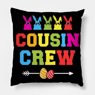 Happy easter cousin crew with cool bunnies and eggs Pillow