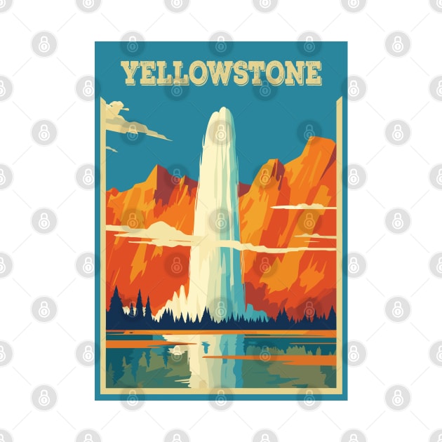 National park Yellowstone, Usa, Travel Poster by BokeeLee