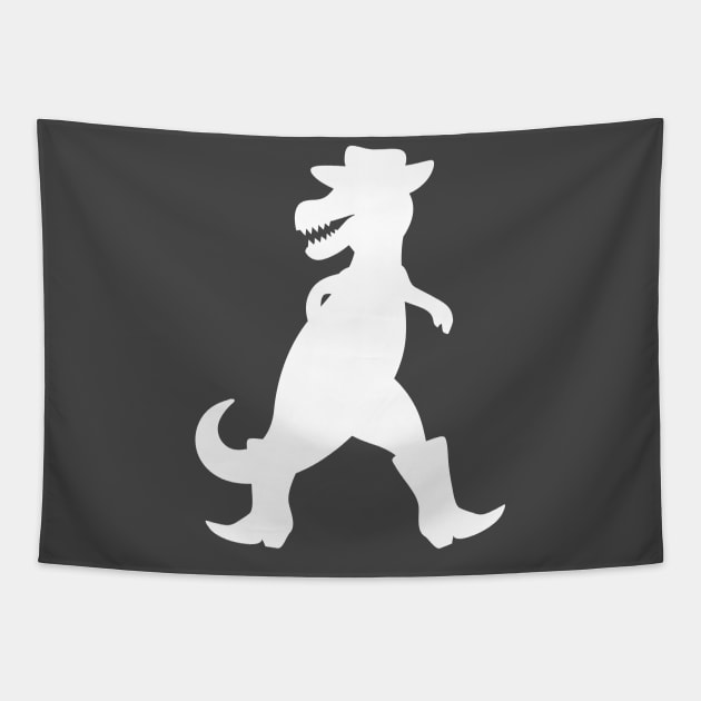 Cowboy T-Rex (white) Tapestry by schlag.art