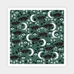 Moth moon and stars pattern Magnet