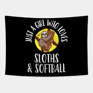 Softball Sloth Tapestry