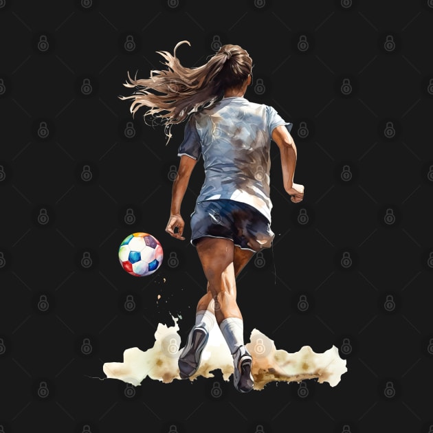 Girl Soccer Player by RosaliArt