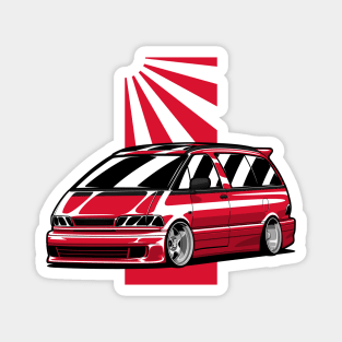 Red Estima Previa Classic JDM Legend Magnet