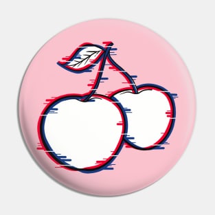 Glitch effect on two cherries Pin