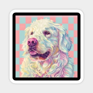 70s Kuvasz Vibes: Pastel Pup Parade Magnet