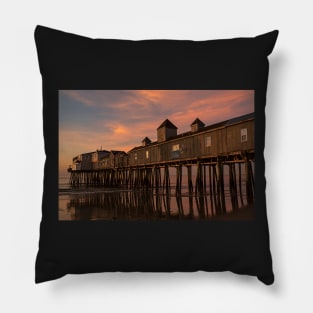 Sunrise on Old Orchard Beach Pier Maine Pillow