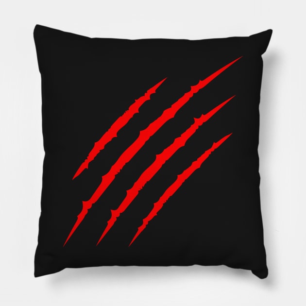 Red animal claws Pillow by endi318