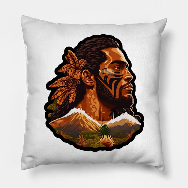 Kāne Hawaiian God of Creation Illustration Mythology Pillow by peachycrossing